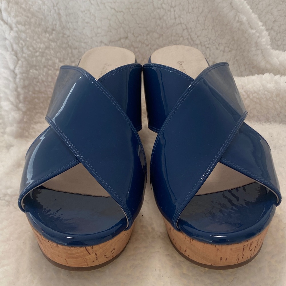 Chocolat Blu Navy Blue Platform Mules